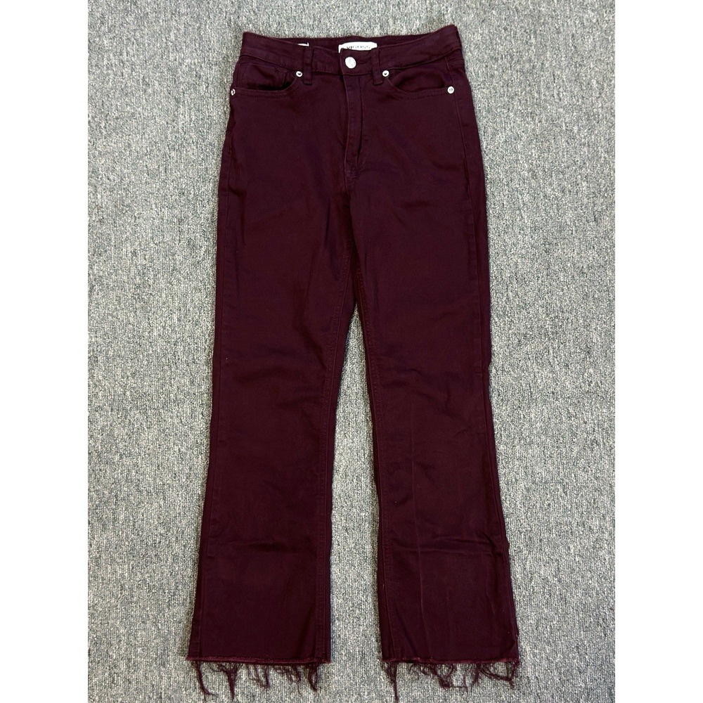 Vigoss Marley Crop Boot Burgundy Jeans Women's‎ Size 26 Fayed Ends Stretch